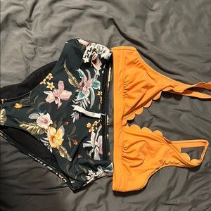 Cupshe Floral and Orange Bikini Set